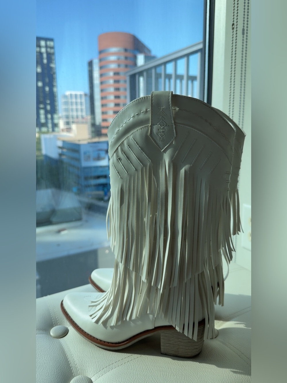 Altar'd State White Fringe Cowboy Boots